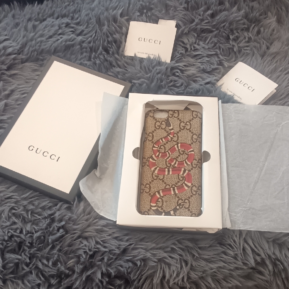 Gucci Tan and Red Snake Phone Case